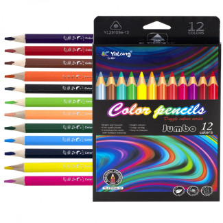 Színesceruza YALONG Jumbo háromszögletű - 12 db-os készlet