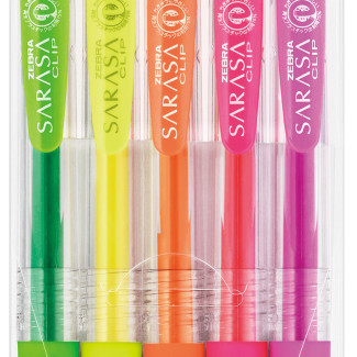 Zebra Sarasa Zselés toll Készlet - 0,5mm Neon Set - 5 db