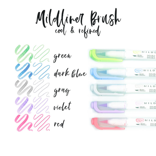Zebra Mildliner Szövegkiemelő - Ecsetvégű, Cool & Refined - 5 db-os készlet Zebra Mildliner Szövegkiemelő - Ecsetvégű, Cool & Refined - 5 db-os készlet