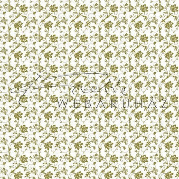 Design Papír - Óarany virágos - fehér színű, gyöngyház fényű papír 120gr