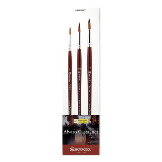 Ecset - Escoda 8601-1 Álvaro Castagnet Set - szintetikus ecset szett - Hosszú nyelű ajándékkészlet