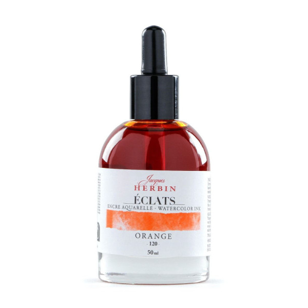 Akvarell művésztinta, 50 ml - Jacques Herbin Éclats Fine Art Ink - Narancs