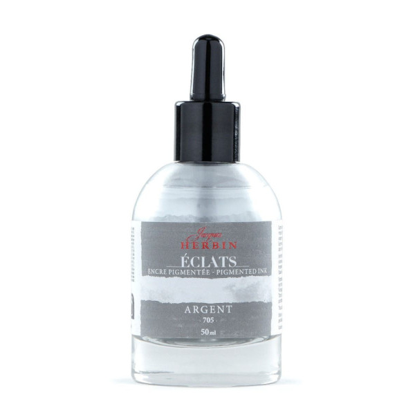 Akvarell művésztinta, 50 ml - Jacques Herbin Éclats Fine Art Ink - Ezüst