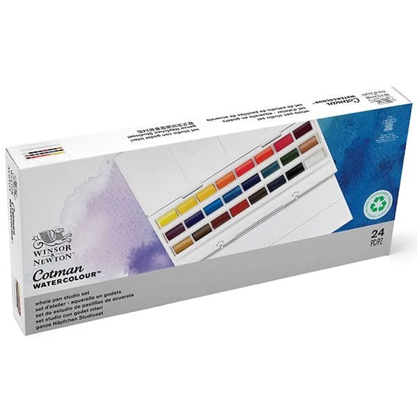 WINSOR&NEWTON COTMAN STUDIO AKVARELLFESTÉK KÉSZLET, 24 DB-OS