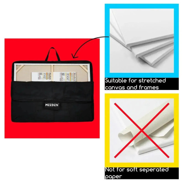 Portfolio táska, Nagyméretű - MEEDEN Studio Art Portfolio Case - Két rekeszes, egycipzáros - 78x58x5cm, Táskafüles, Nem vállszíjas