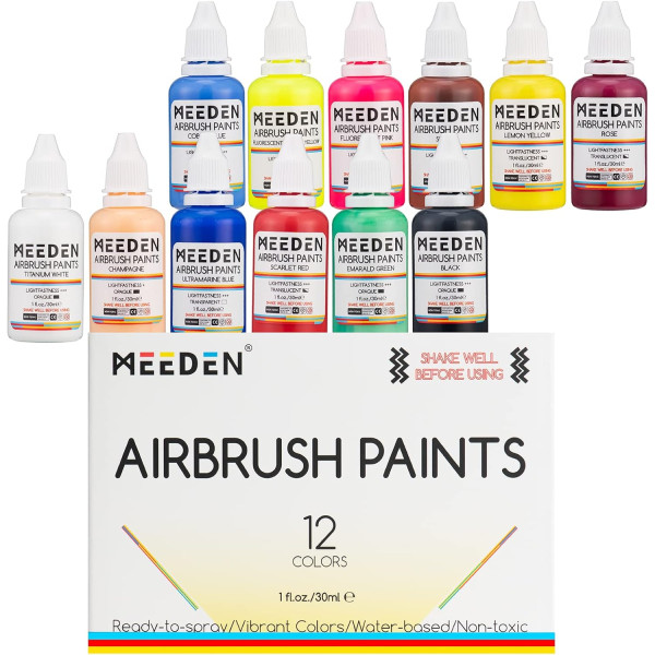 M-ART MEEDEN Airbrush festék készlet, 12 színű 30 ml M-ART MEEDEN Airbrush festék készlet, 12 színű 30 ml