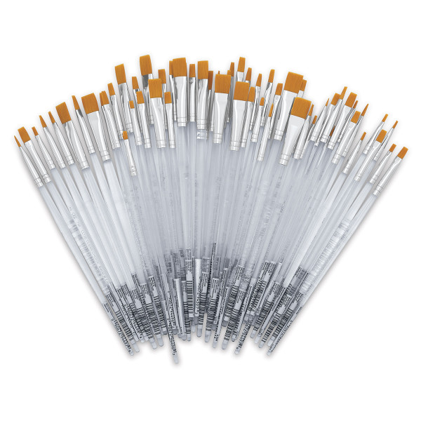 AKRILNYELŰ ECSET, LAPOS, GOLD TAKLON KÜLÖNBÖZŐ MÉRETEKBEN-2