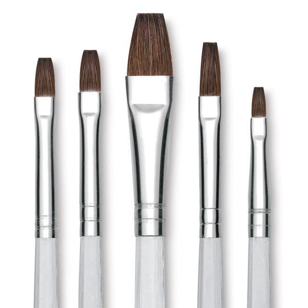 AKRILNYELŰ ECSET, LAPOS, TERMÉSZETES SZŐRREL KÜLÖNBÖZŐ MÉRETEKBEN-2