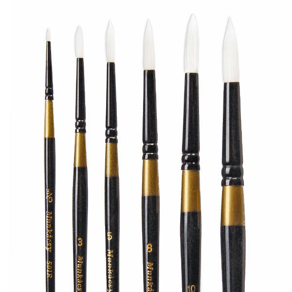 M501R MUNKÁCSY FEHÉR SZINTETIKUS KEREK ECSET KÜLÖNBÖZŐ MÉRETEKBEN-00000