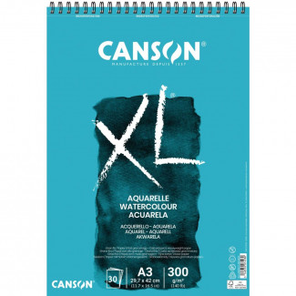 CANSON XL AQUARELLE AKVARELLTÖMB, 300 G, 30 LAP, A3