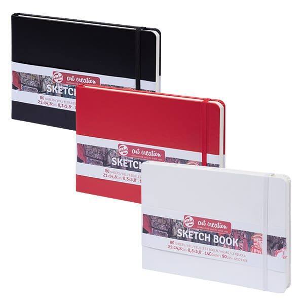 TALENS ART CREATION SKETCH BOOK RAJZ- ÉS VÁZLATFÜZET, 140 G, 80 LAP - A5 FEKVŐ, KÜLÖNBÖZŐ SZÍNEKBEN