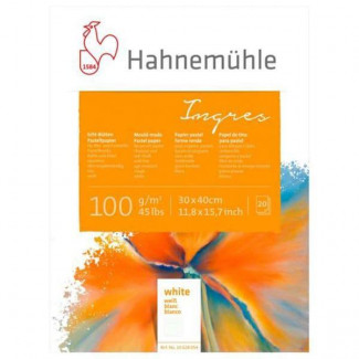 HAHNEMÜHLE INGRES TÖMB, 100 G, 20 LAP, FEHÉR - 30X40 CM