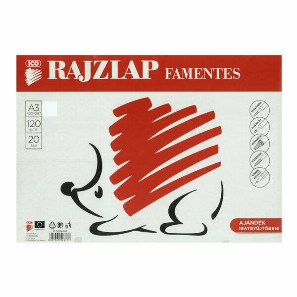 RAJZLAP, FAMENTES, ICO, SÜNI, 120 G - A3, 20 DB