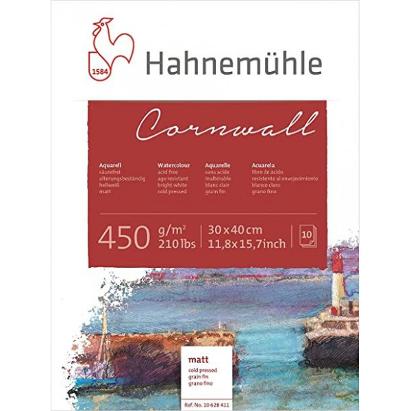 HAHNEMÜHLE CORNWALL AKVARELLTÖMB, 450 G - 30X40 CM HAHNEMÜHLE CORNWALL AKVARELLTÖMB, 450 G - 30X40 CM