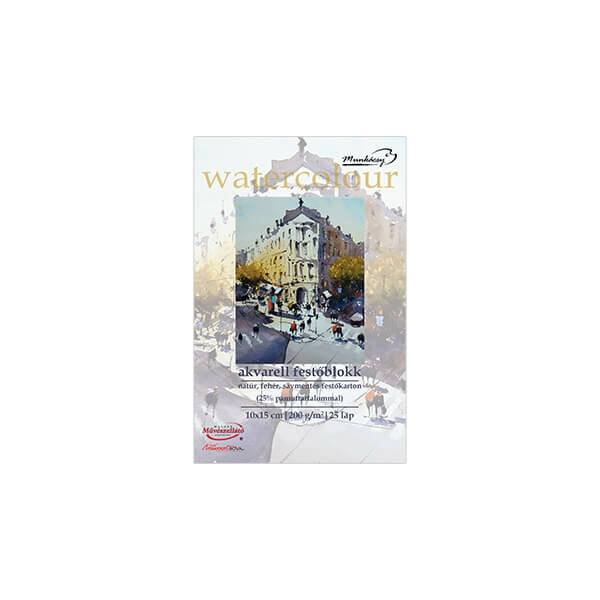 MUNKÁCSY AKVARELLTÖMB, 10X15 CM, 200 G, 25 LAP