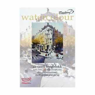 MUNKÁCSY AKVARELLTÖMB, A4, 200 G, 36 LAP