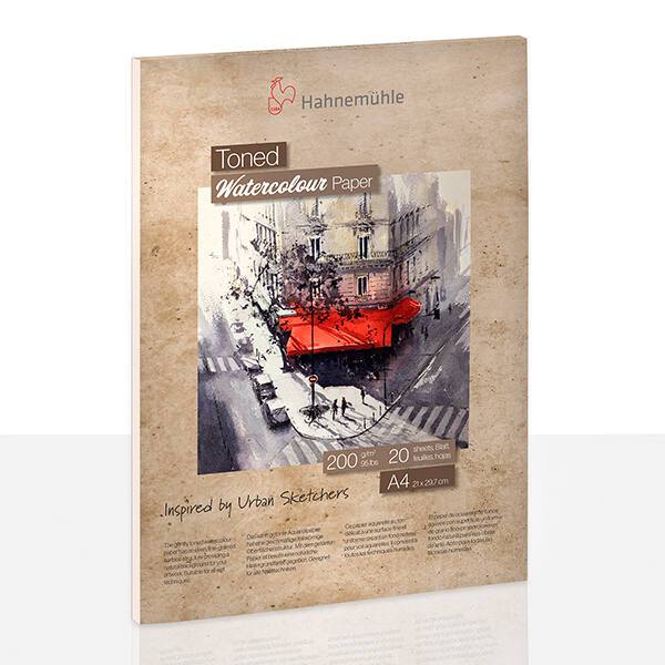 HAHNEMÜHLE TONED WATERCOLOUR AKVARELLTÖMB, 200 G, 20 LAP, A4 - BEIGE HAHNEMÜHLE TONED WATERCOLOUR AKVARELLTÖMB, 200 G, 20 LAP, A4 - BEIGE
