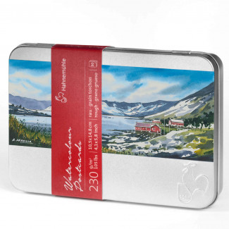 HAHNEMÜHLE WATERCOLOUR POSTCARDS AKVARELLPAPÍR LEVELEZŐLAPOK, 230 G, 10,5X14,8 CM, 30 DB - ÉRDES