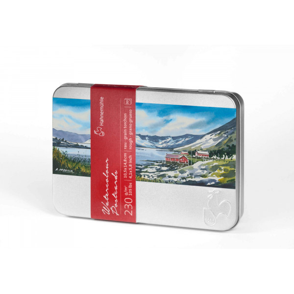 HAHNEMÜHLE WATERCOLOUR POSTCARDS AKVARELLPAPÍR LEVELEZŐLAPOK, 230 G, 10,5X14,8 CM, 30 DB - ÉRDES