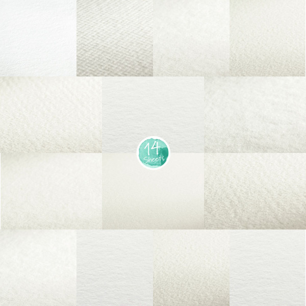 HAHNEMÜHLE WATERCOLOUR SELECTION AKVARELLPAPÍR VÁLOGATÁS TÖMB, 14 LAP, 24X32 CM