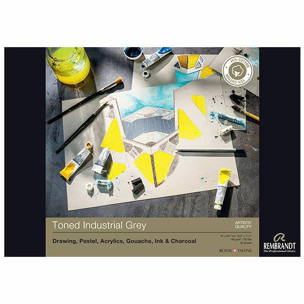 REMBRANDT TONED RAJZ- ÉS FESTŐTÖMB, 180 G, 50 LAP, A4 - INDUSTRIAL GREY