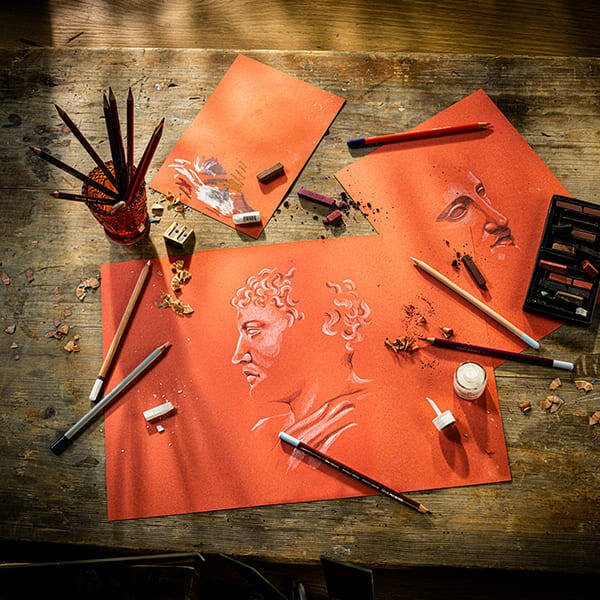 REMBRANDT TONED RAJZ- ÉS FESTŐTÖMB, 180 G, 50 LAP, A4 -SANGUINE RED