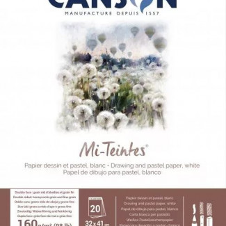 MI-TEINTES CANSON PASZTELLTÖMB KÉTOLDALAS, FEHÉR, 32 X 41