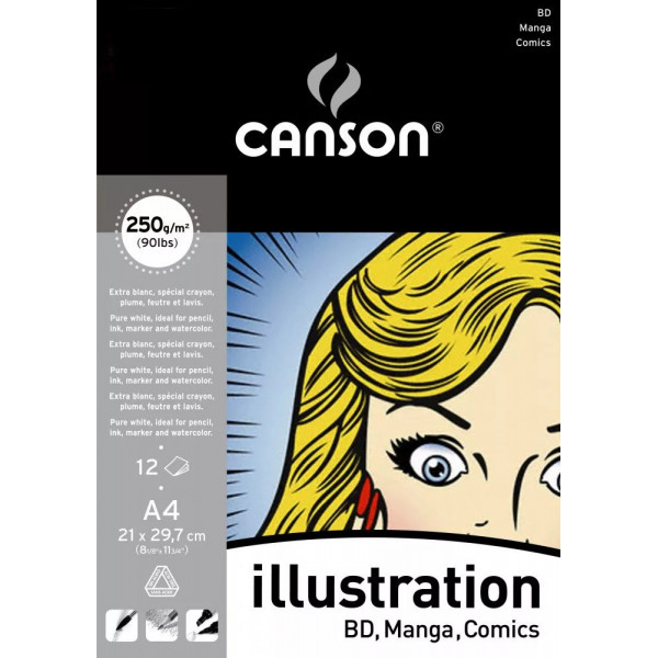 CANSON "ILLUSTRATION"  ILLUSZTRÁCIÓ & MANGA TÖMB 12 ÍV A4