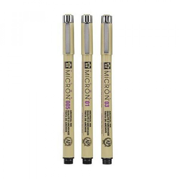 SAKURA PIGMA MICRON MŰSZAKI RAJZTOLL KÉSZLET - 3 DB, 005-01-03 SAKURA PIGMA MICRON MŰSZAKI RAJZTOLL KÉSZLET - 3 DB, 005-01-03