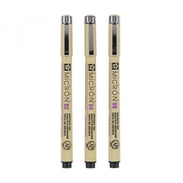 SAKURA PIGMA MICRON MŰSZAKI RAJZTOLL KÉSZLET - 3 DB, 02-04-08 SAKURA PIGMA MICRON MŰSZAKI RAJZTOLL KÉSZLET - 3 DB, 02-04-08