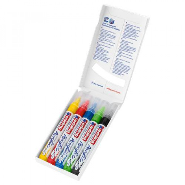 EDDING AKRIL MARKER M (2-3 MM) 5 DB-OS BASIC KÉSZLET
