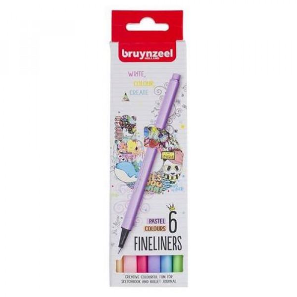 BRUYNZEEL FINELINER TŰFILC KÉSZLET - 6 DB, PASZTELL SZÍNEK