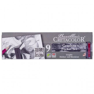 CRETACOLOR FÉMDOBOZOS RAJZCERUZA 9 DB-OS KÉSZLET GRAPHITE POCKET SET
