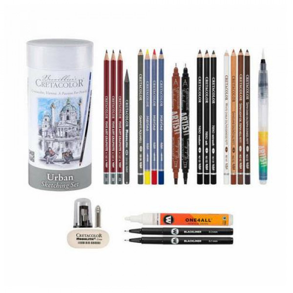 CRETACOLOR URBAN SKETCHING SET RAJZ - ÉS VÁZLATKÉSZLET, 24 DB-OS