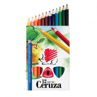 KOH-I-NOOR, SÜNI SZÍNESCERUZA KÉSZLET, 12 DB-OS, HÁROMSZÖGLETŰ, VASTAG