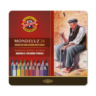 KOH-I-NOOR 3724 MONDELUZ AQUARELL SZÍNES CERUZA 24 DB FÉMDOBOZOS