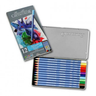 CRETACOLOR MARINO AKVARELLCERUZA KÉSZLET - 12 DB, FÉMDOBOZOS