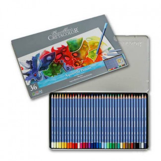 CRETACOLOR MARINO AKVARELLCERUZA KÉSZLET - 36 DB, FÉMDOBOZOS