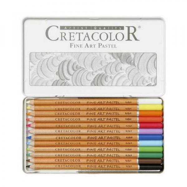 CRETACOLOR FÉMDOBOZOS PASZTELLCERUZA KÉSZLET - 12 DB