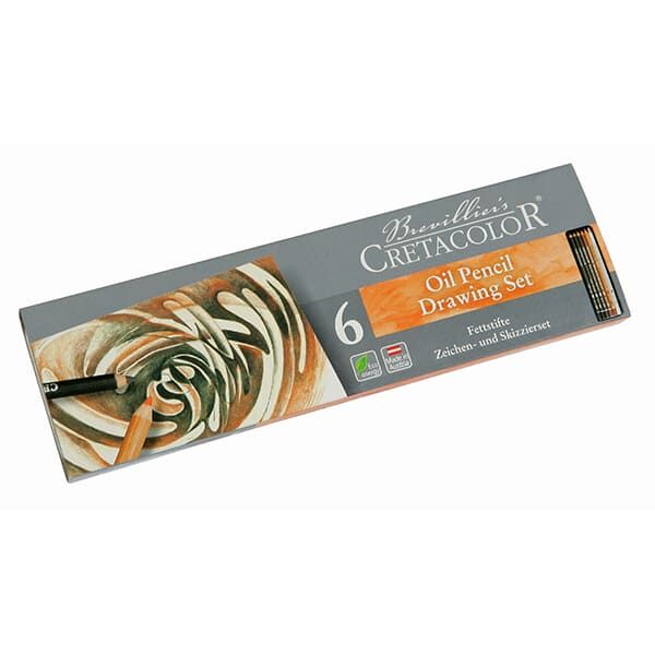 CRETACOLOR OLAJPASZTELL CERUZAKÉSZLET, 6 DB-OS, FÉMDOBOZBAN