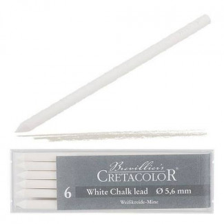 CRETACOLOR TÖLTŐCERUZA BETÉT, 5,6 MM - FEHÉR PASZTELL, 6 DB