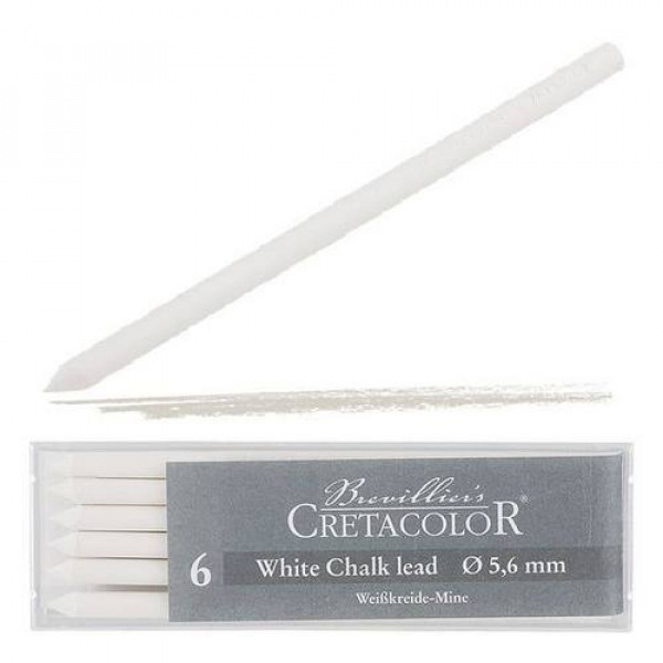 CRETACOLOR TÖLTŐCERUZA BETÉT, 5,6 MM - FEHÉR PASZTELL, 6 DB