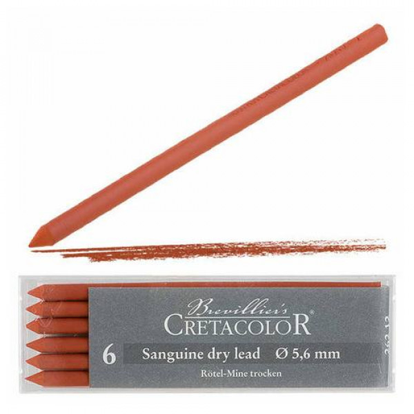 CRETACOLOR TÖLTŐCERUZA BETÉT, 5,6 MM - SANGUINE, SZÁRAZ, 6 DB