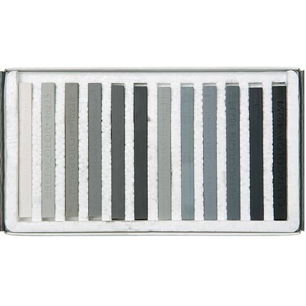 CRETACOLOR PITTKRÉTA KÉSZLET - 12 DB, SZÜRKE ÁRNYALATOK