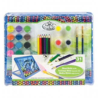 MŰANYAG FESTŐÁLLVÁNYOS MŰVÉSZKÉSZLET GYEREKEKNEK - ROYAL 31 RÉSZES