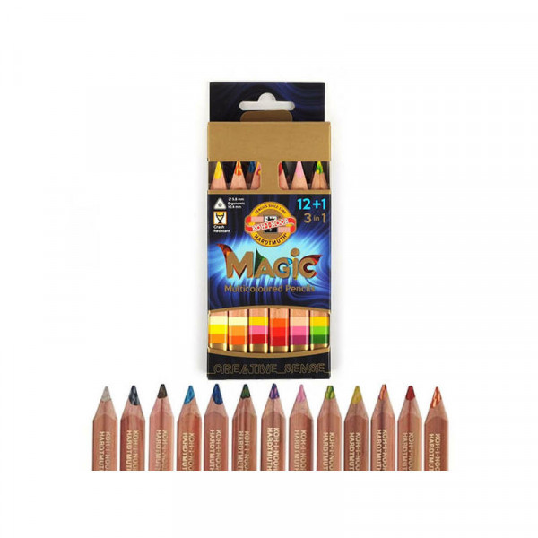 KOH-I-NOOR 3404 MAGIC SZÍNES VARÁZSCERUZA 12+1 AJÁNDÉK RADÍRRAL KOH-I-NOOR 3404 MAGIC SZÍNES VARÁZSCERUZA 12+1 AJÁNDÉK RADÍRRAL