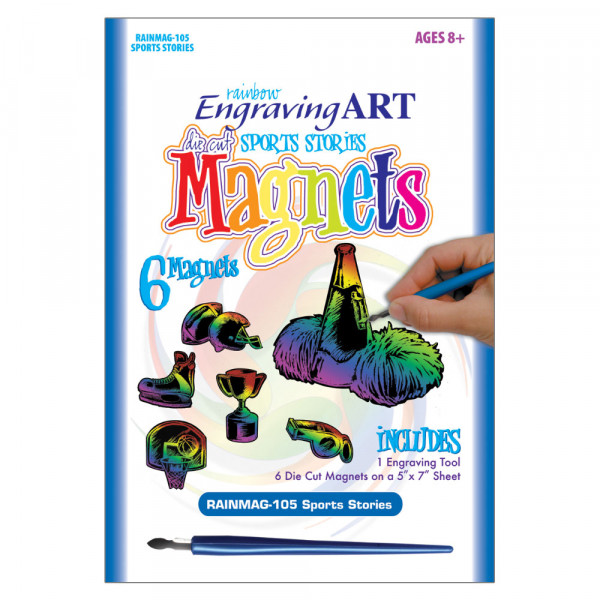 HŰTŐMÁGNES KÉPKARCOLÓ KÉSZLET KARCTŰVEL - SZIVÁRVÁNYOS - SPORTOS HŰTŐMÁGNES KÉPKARCOLÓ KÉSZLET KARCTŰVEL - SZIVÁRVÁNYOS - SPORTOS