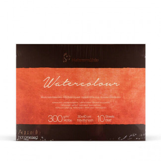 HAHNEMÜHLE WATERCOLOUR MOULD-MADE PRÉMIUM AKVARELLTÖMB, 300 G, 10 LAP, 30X40 CM, SIMA, HOT PRESSED