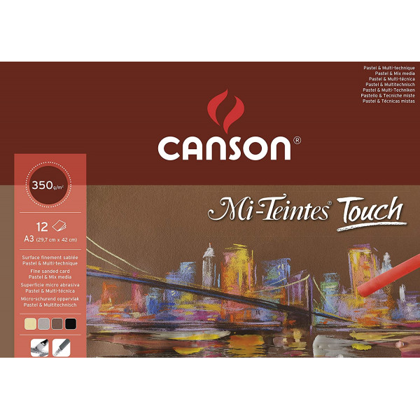 MI-TEINTES TOUCH CANSON PASZTELLTÖMB 12 ÍV, 4 SZÍNŰ, A3