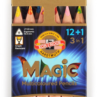 KOH-I-NOOR 3404 MAGIC SZÍNES VARÁZSCERUZA 12+1 AJÁNDÉK RADÍRRAL